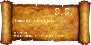 Demény Dorottya névjegykártya